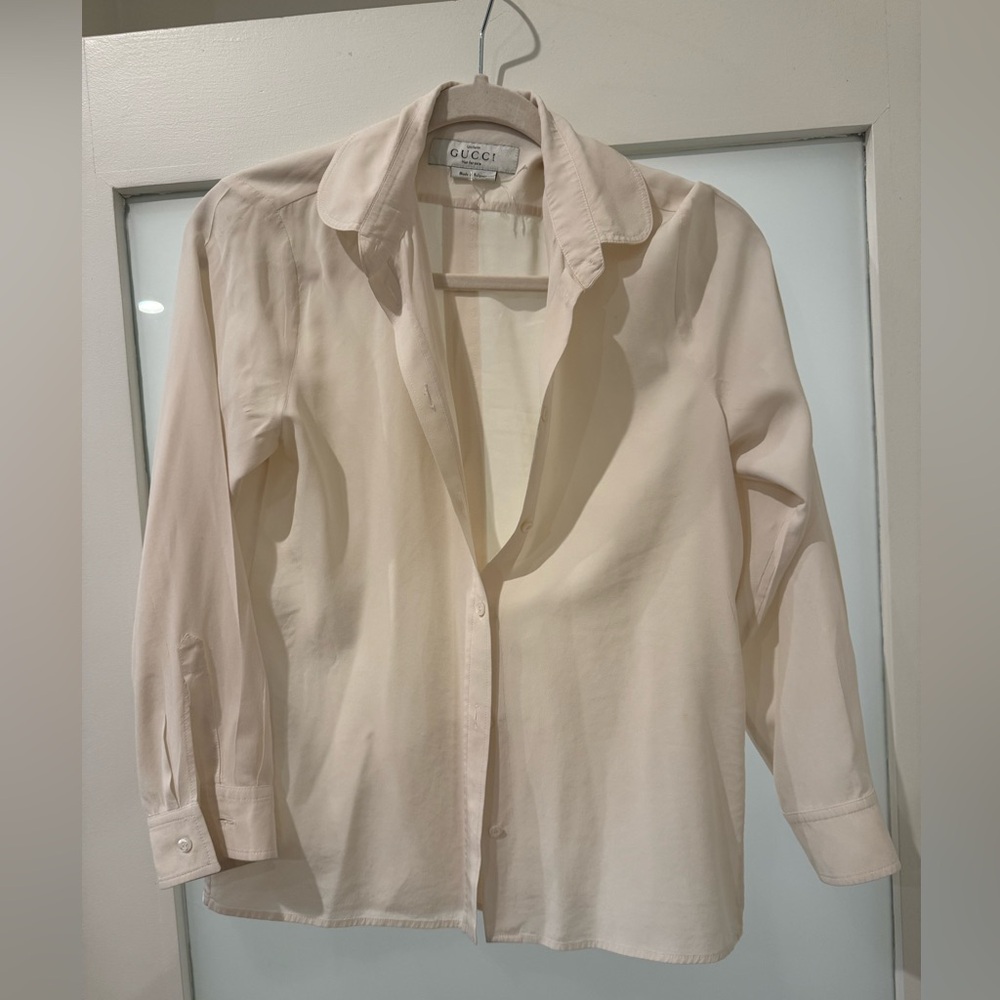 Gucci cream Collared Blouse
